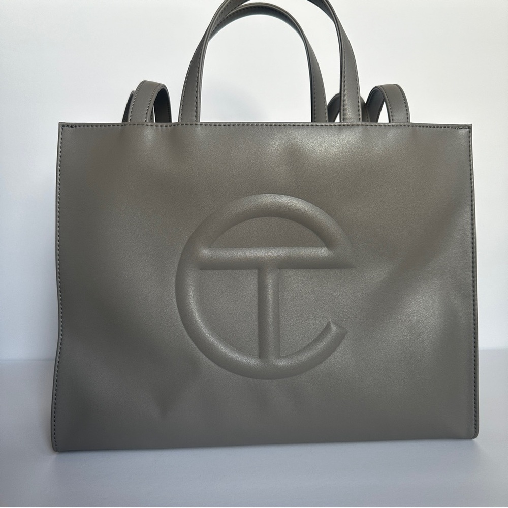 Telfar Shopping Bag in Medium Dark Grey Vegan Leather